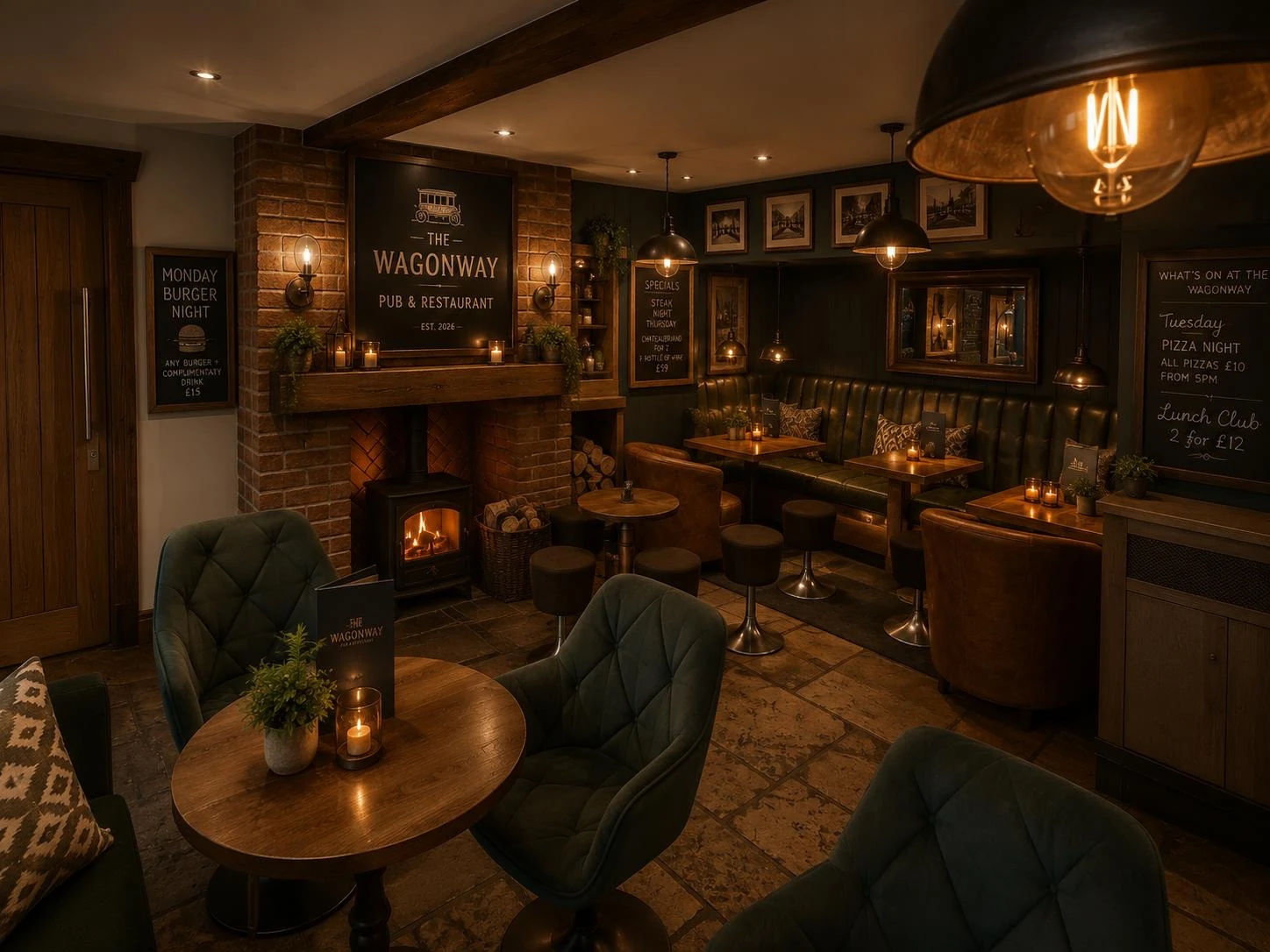 Warm interior seating at Silkstone Waggon Way